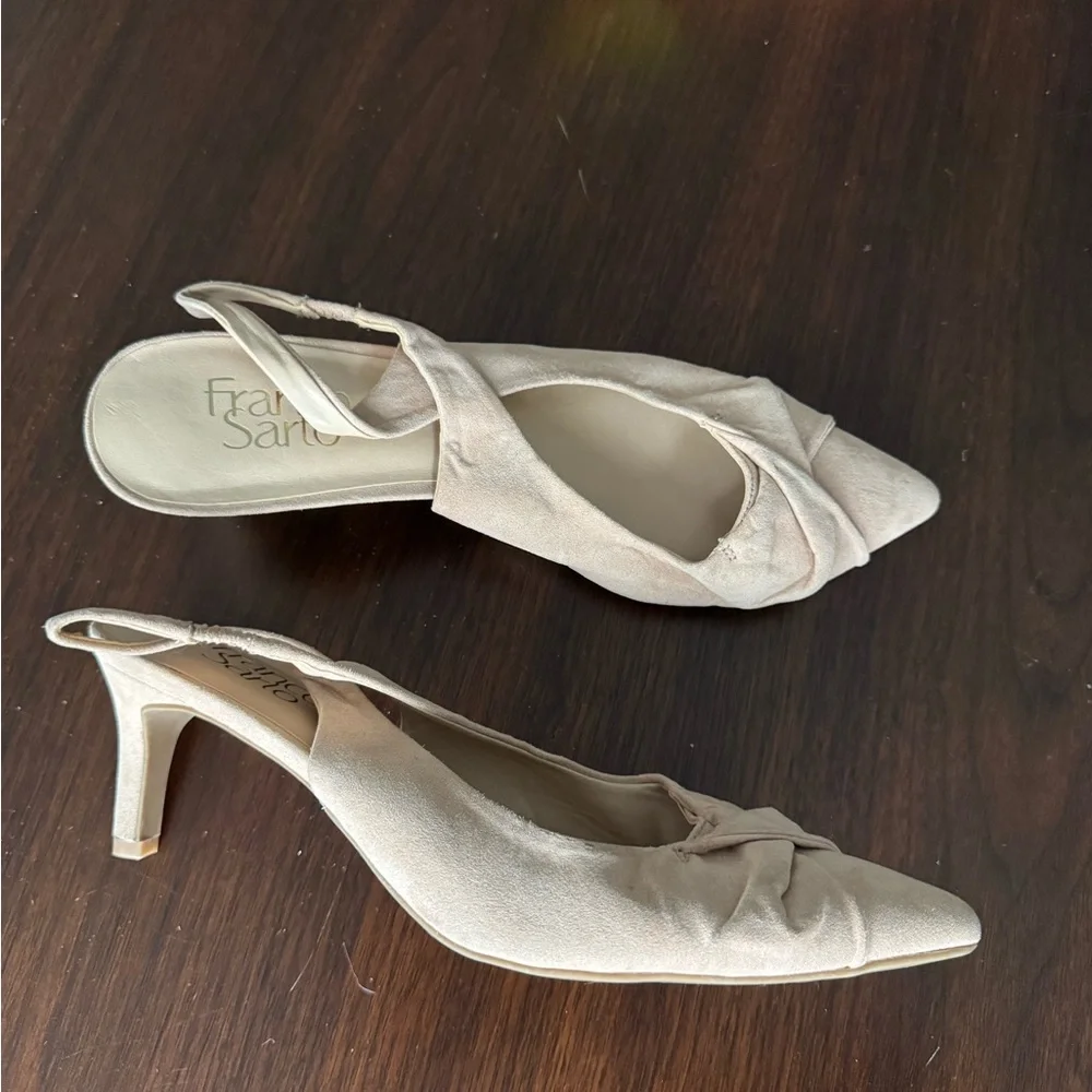 Franco Sarto Women's Beige Slingback Heels - Picture 1 of 6
